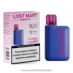 LOST MARY Disposable Vapes - Blueberry Sour Raspberry LOST MARY DM600 X2 Disposable Vape N2R6196