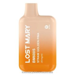 LOST MARY Vape Australia - Straw Golden Pina LOST MARY BM600S 20mg Disposable Vape N2R6164
