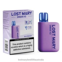 LOST MARY Vape Australia Wholesale - Blueberry LOST MARY DM600 X2 Disposable Vape N2R6183